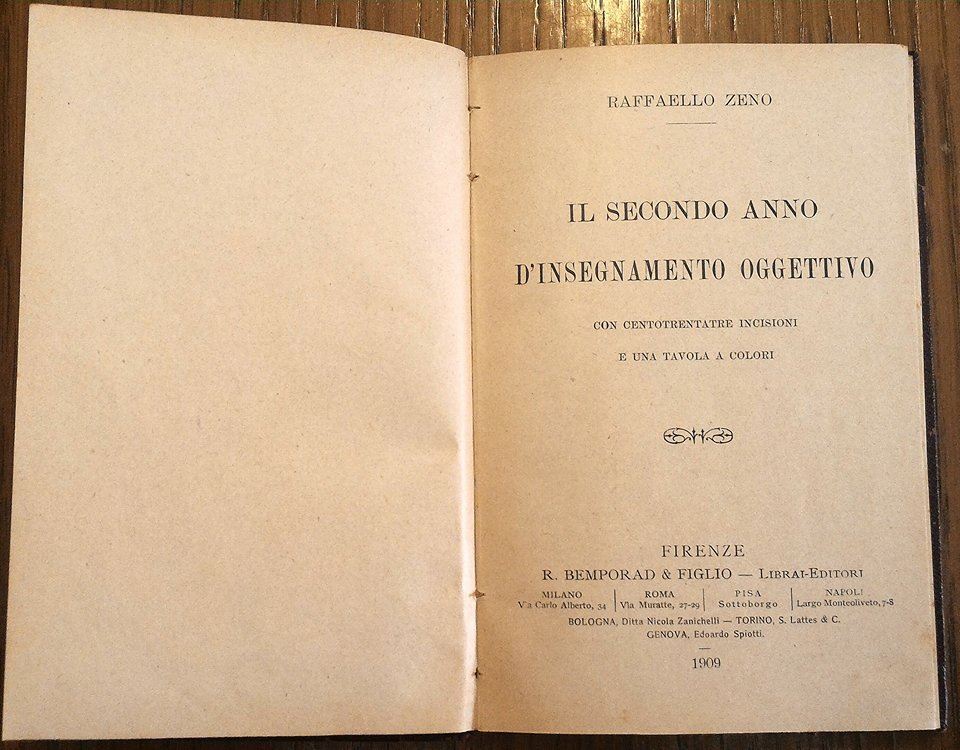 1909 - Raffaello Zeno - IL SECONDO ANNO D'INSEGNAMENTO OGGETTIVO- Raro
