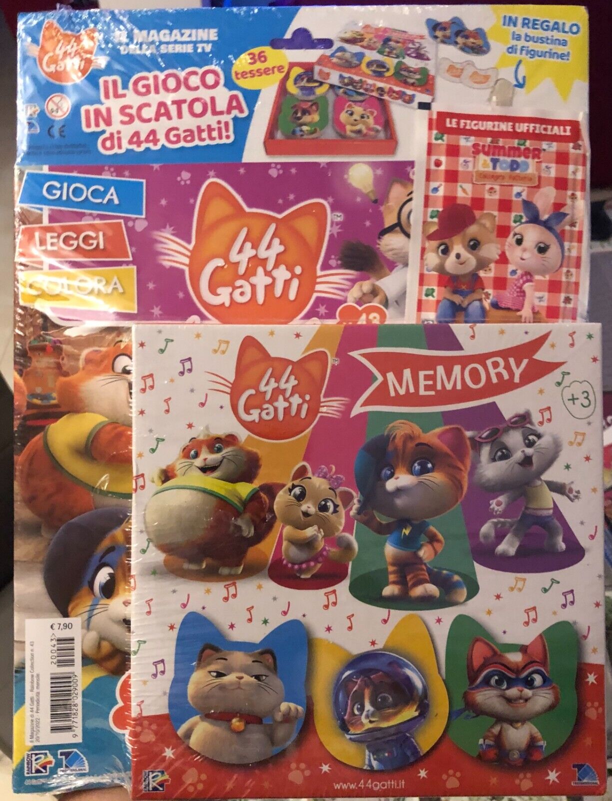 44 Gatti la serie TV - Magazine n. 43+Gioco Memory+Bustina di figurine di Tridi