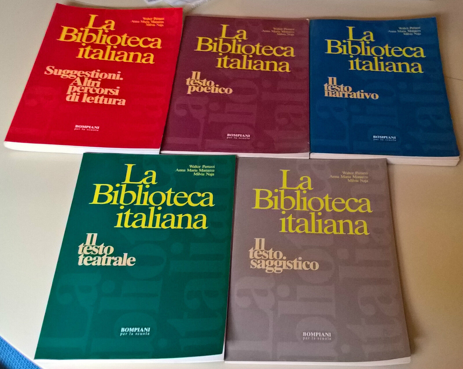5 Voll. La Biblioteca italiana - Peruzzi, Manazza, Naja - Bompiani, 1996 - L