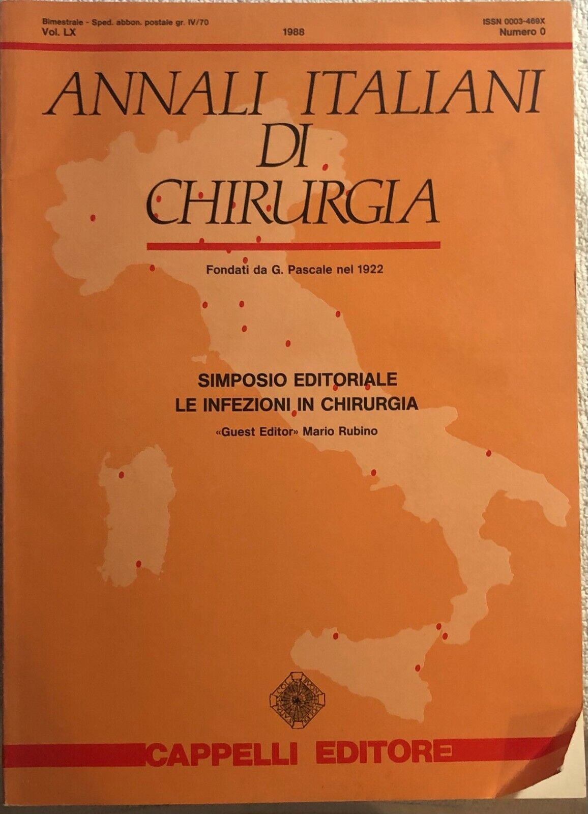 Annali italiani di chirurgia n.0 di G. Pascale,  1988,  Cappelli Editore