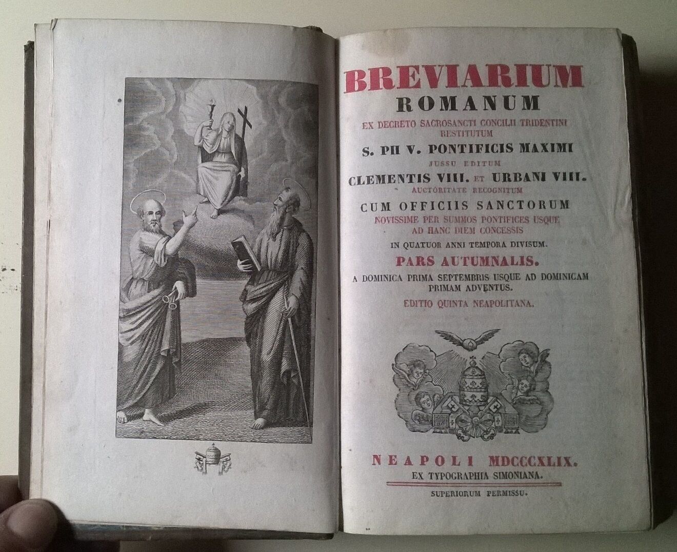 Breviarum Romanum ex Decreto Sacrosanti Concilii tridentini - 1849 - L
