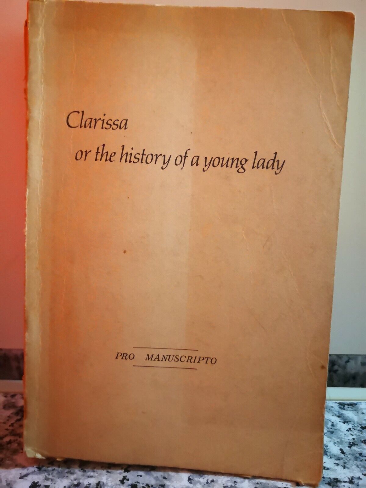 Clarissa or the history of a young lady  di A.a.v.v,   Pro Manuscripto-F