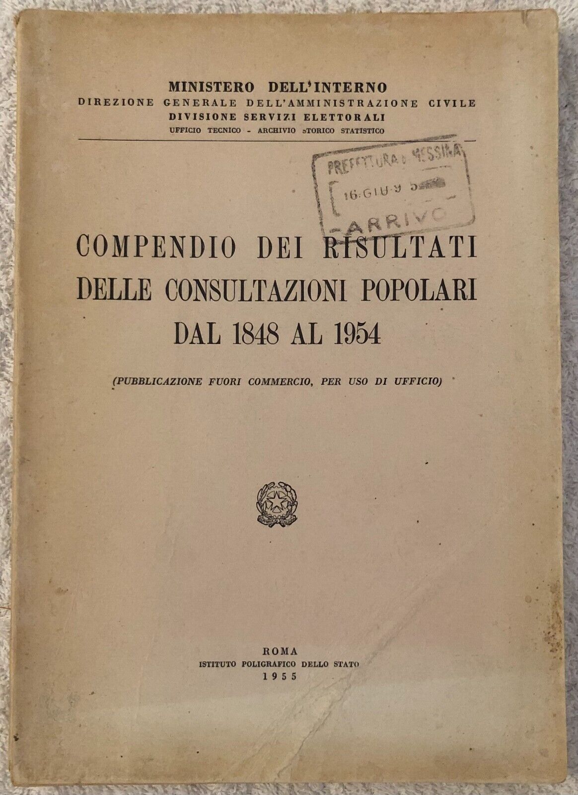 Compendio dei risultati delle consultazioni popolari dal 1848 al 1954 di Ministe
