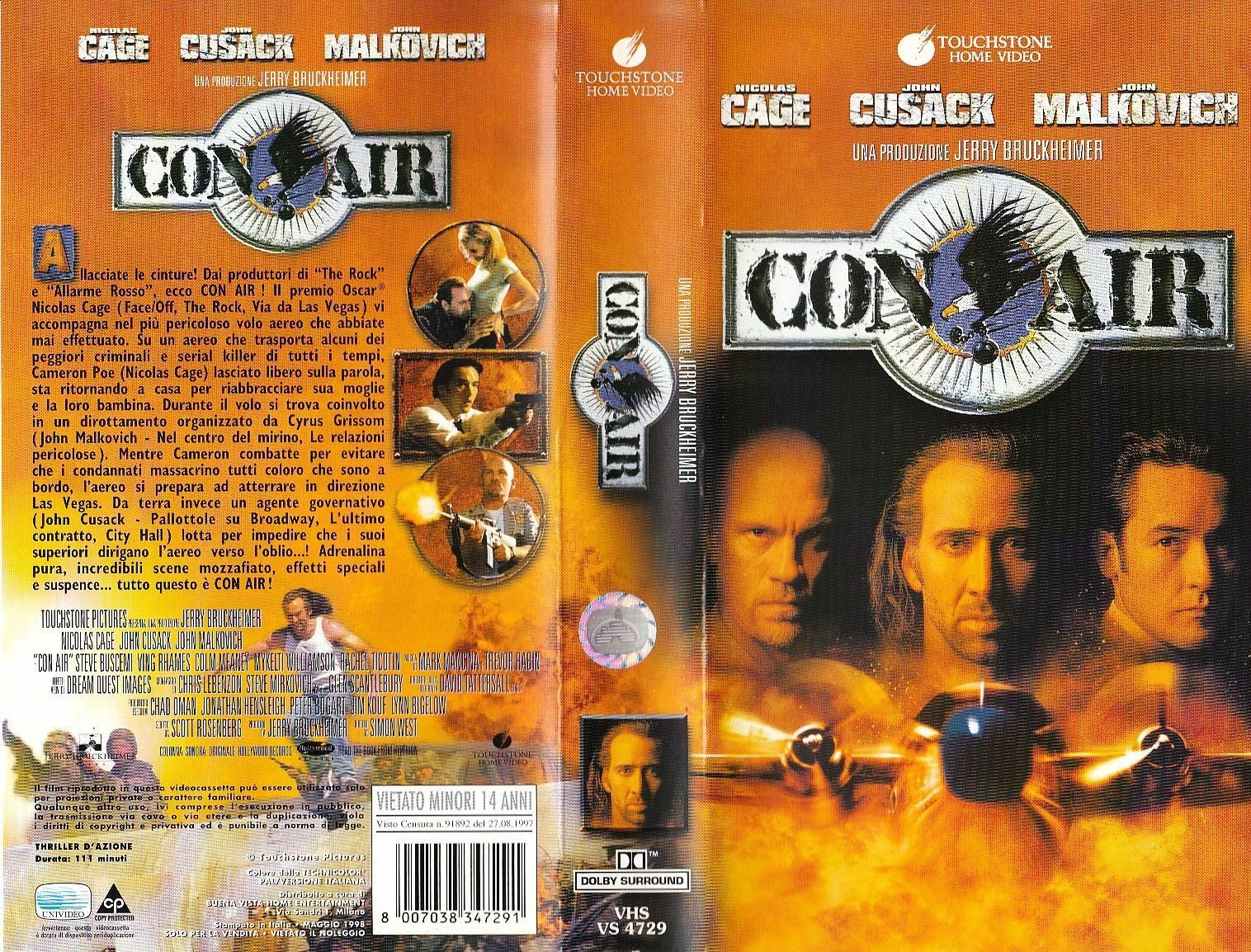 Con Air -Vhs -1998-Jerry Bruckheimer-Dolby-F
