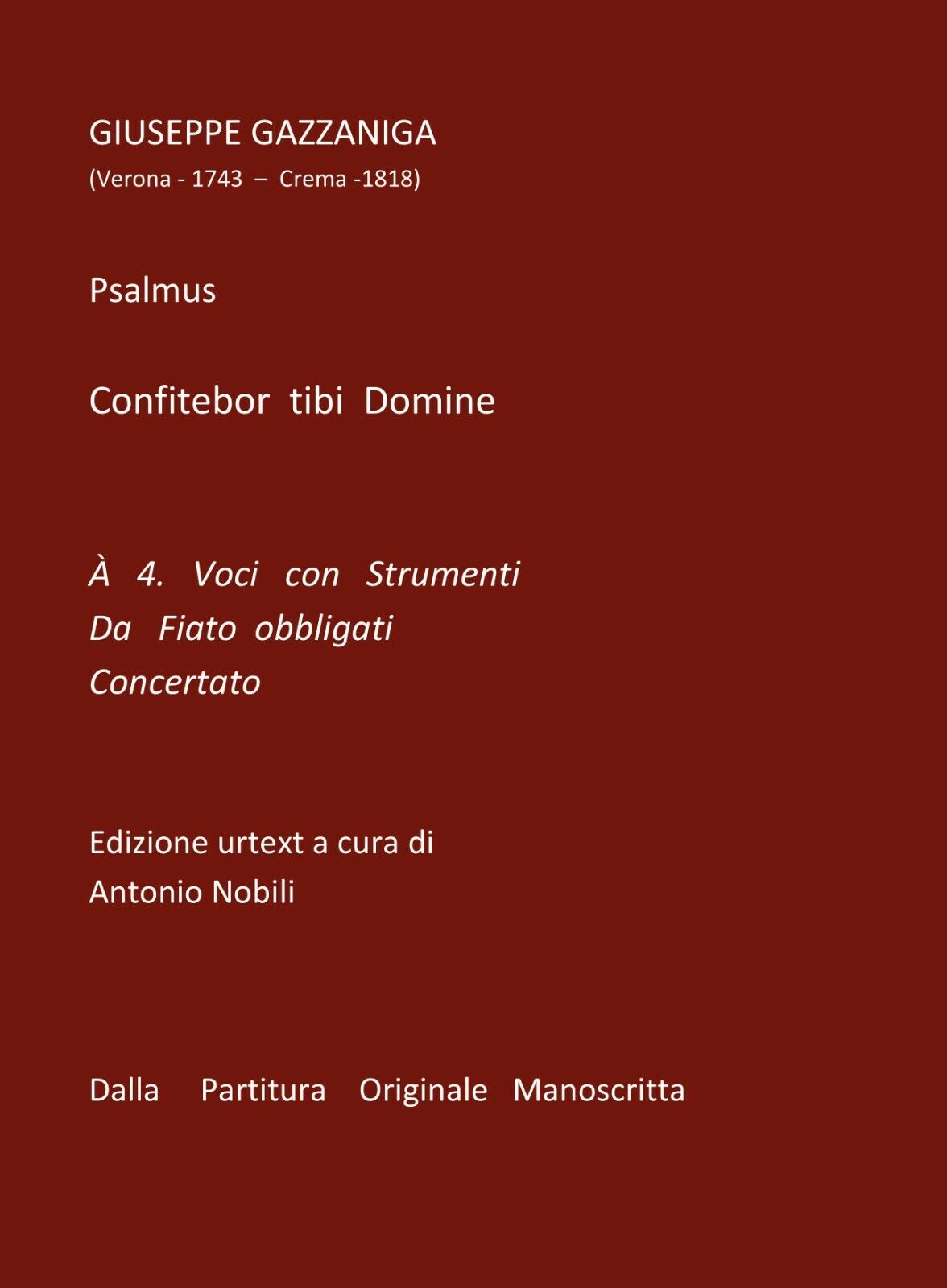 Confitebor Tibi Domine di Antonio Nobili,  2019,  Youcanprint