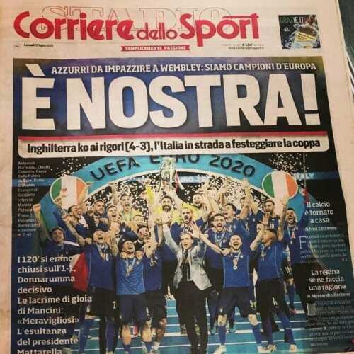 Corriere dello Sport 12/07/2021 Vittoria Italia Calcio di Aa.vv.,  2021,  Corrie