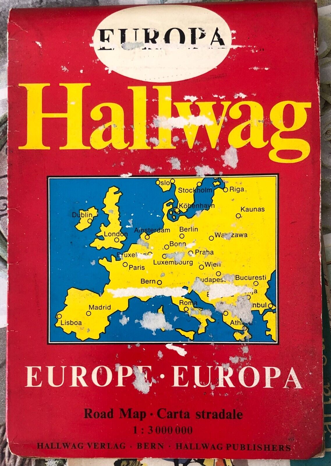 Europa Hallwag Carta stradale in 4 lingue di Hallwag Publishers, 1970, Hallwa