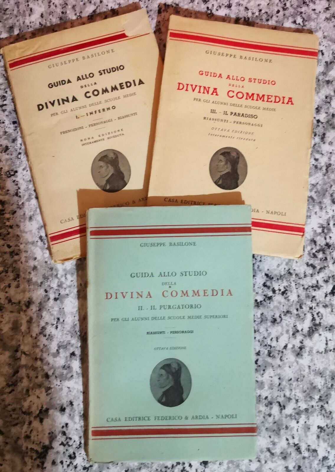 Guida allo studio della Divina Commedia 3 volumi  di Giuseppe Basilone,  1939,-F