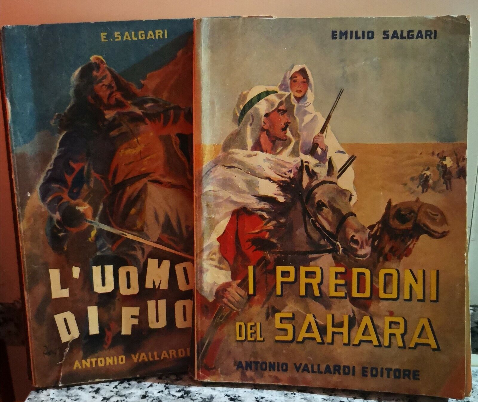  I predoni del Sahara e L'uomo di fuoco  di Salgari, Emilio,  1952,  Vallardi-F