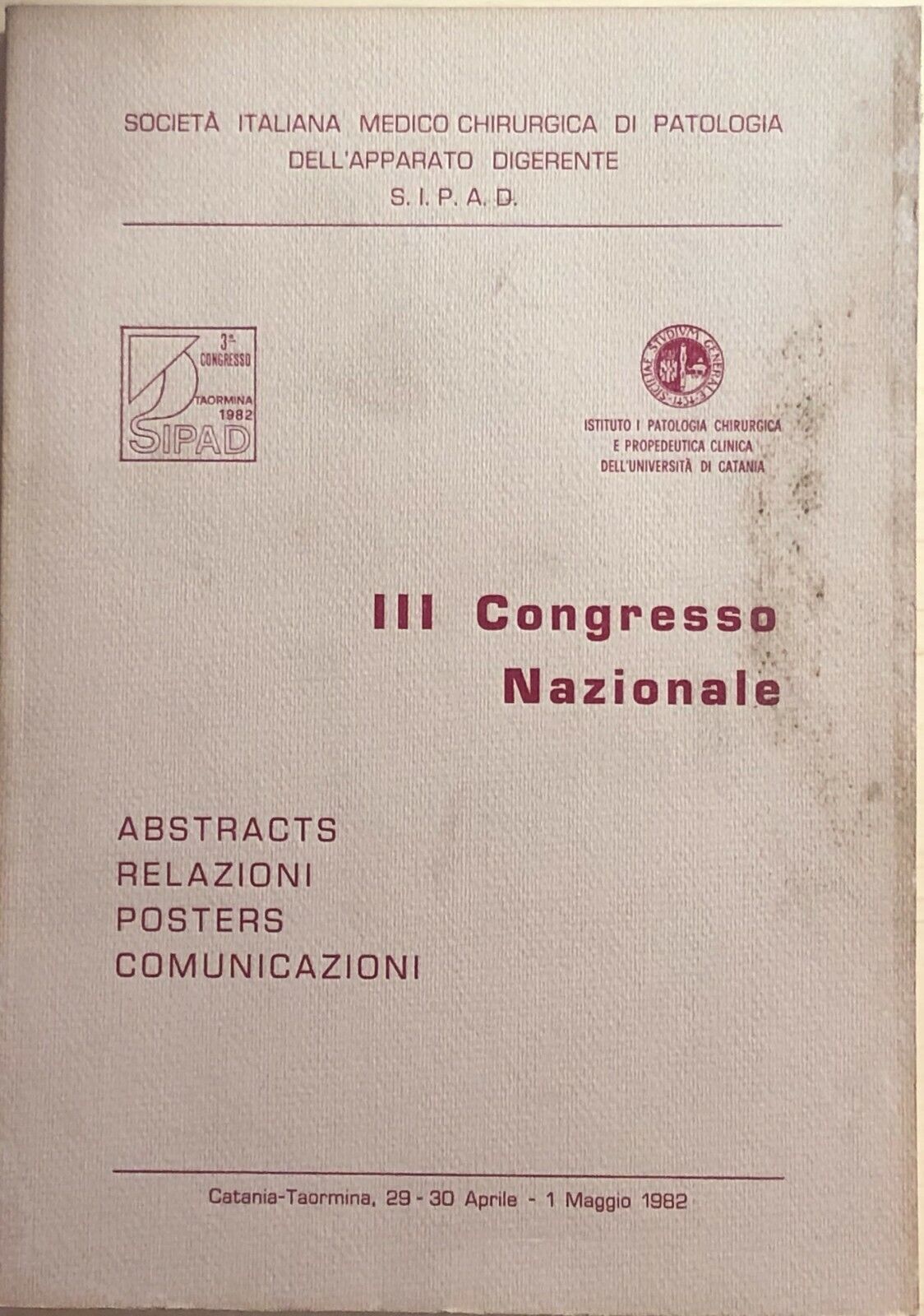 III Congresso nazionale ARPC di AA.VV., 1982, SIPAD