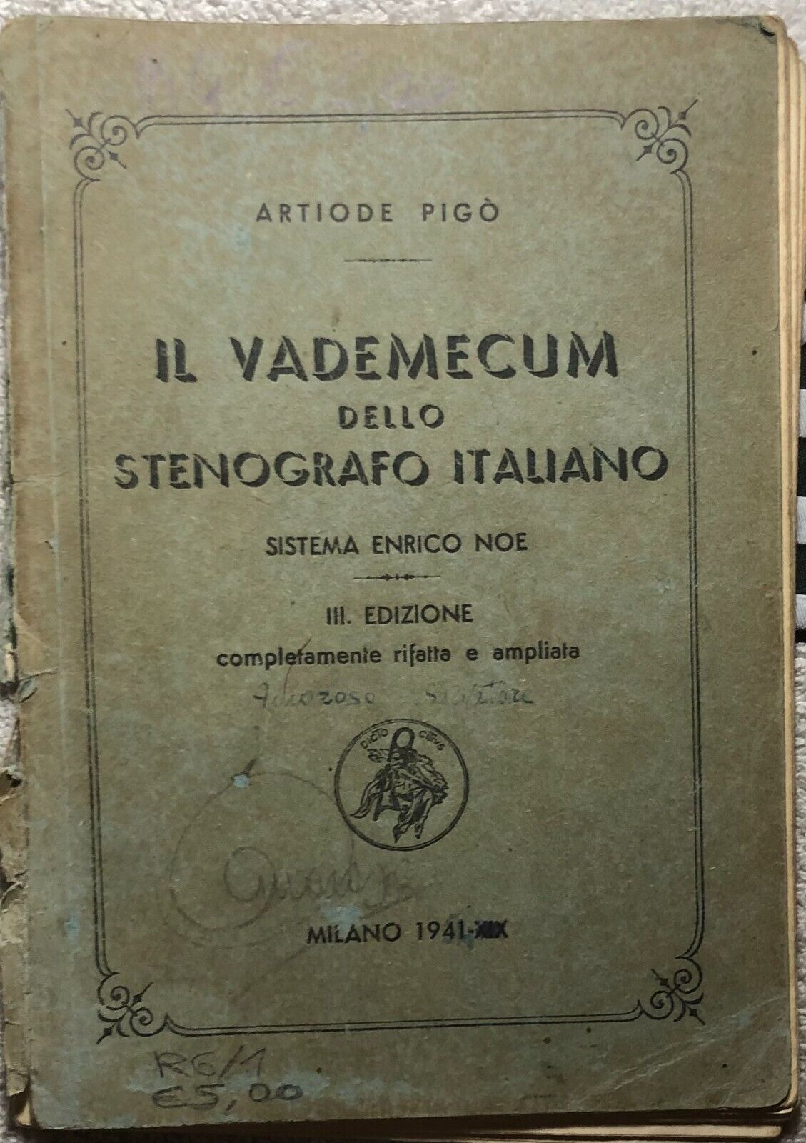 Il vademecum dello stenografo italiano di Artiode Pig?,  1941,  Sistema Enrico N