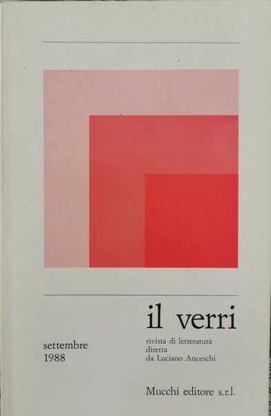 Il verri  di Luciano Anceschi (a Cura Di),  1988,  Mucchi Editore - ER
