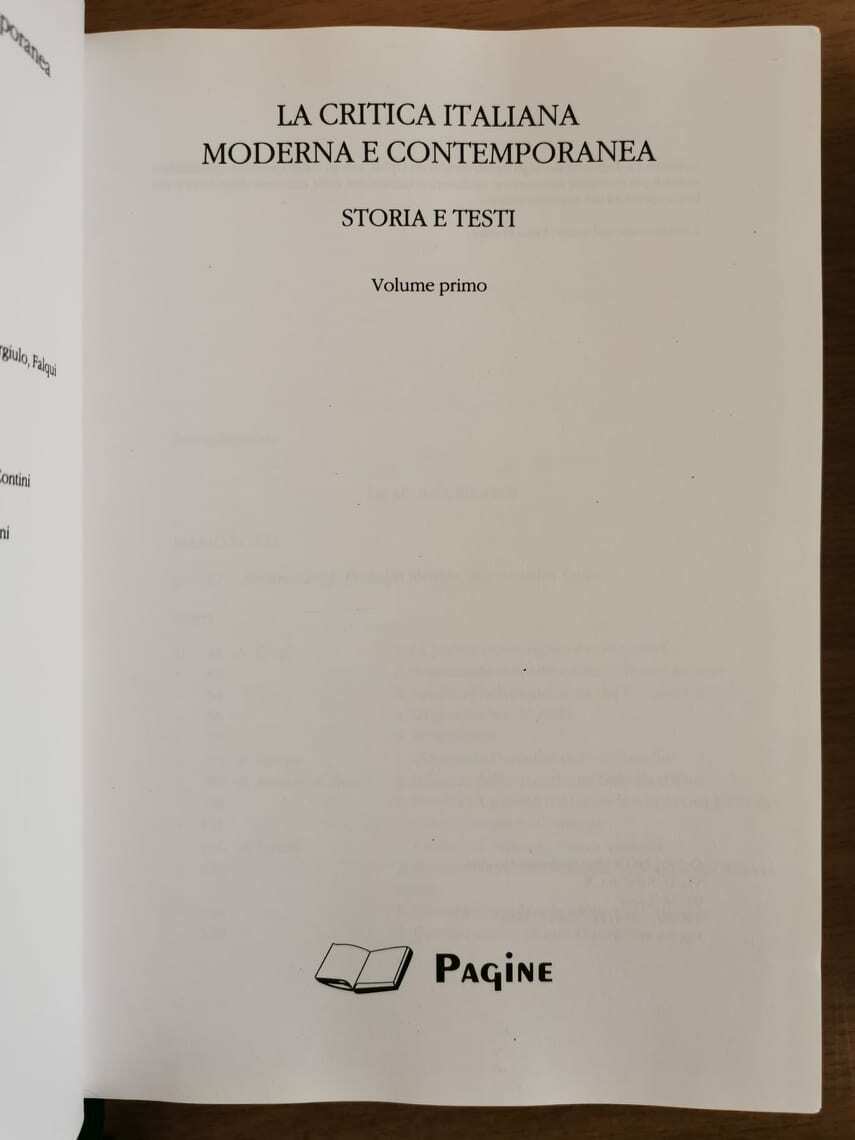 La critica italiana moderna e contemporanea 1 - Pagine - 2002 - AR