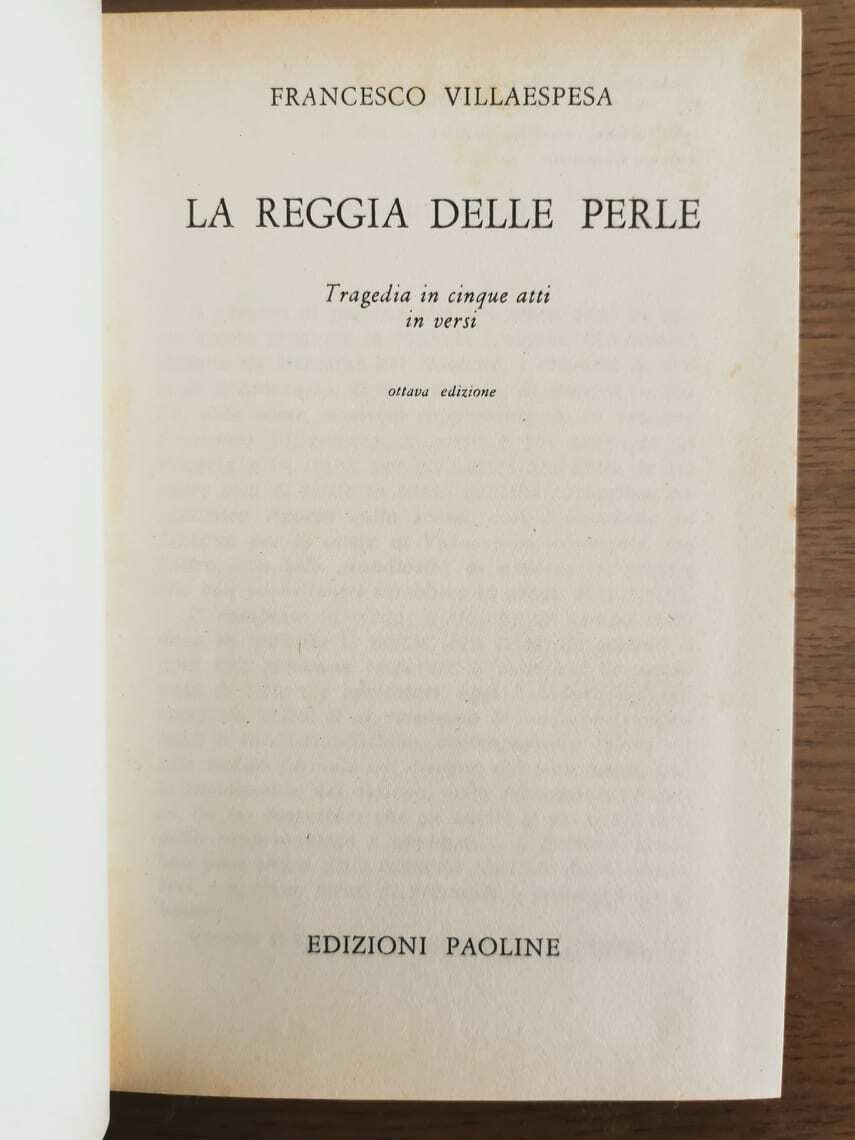 La reggia delle perle - F. Villaespesa - Paoline - 1966 - AR