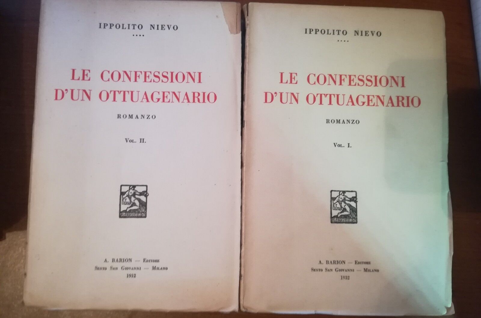 Le confessioni d'un Ottuagenario Vol.I-II - Ippolito Nievo -Barion - 1932- M