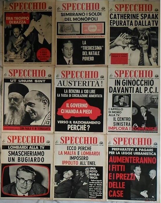   Lo Specchio - Lotto 9 riviste  di Aa.vv.,  1963 - 1964,  Aldo Moro, La Malfa..