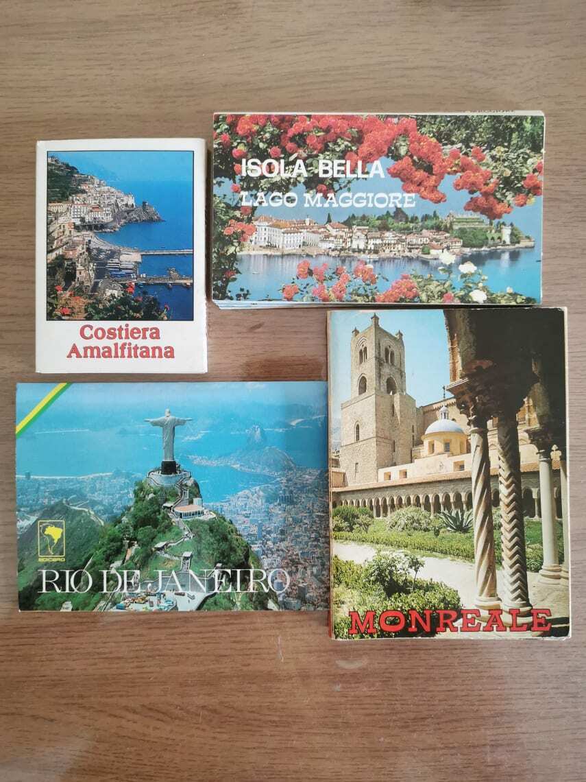 Lotto 4 libri cartoline Costiera Amalfitana-Isola Bella-Monreale-Rio De Janeiro