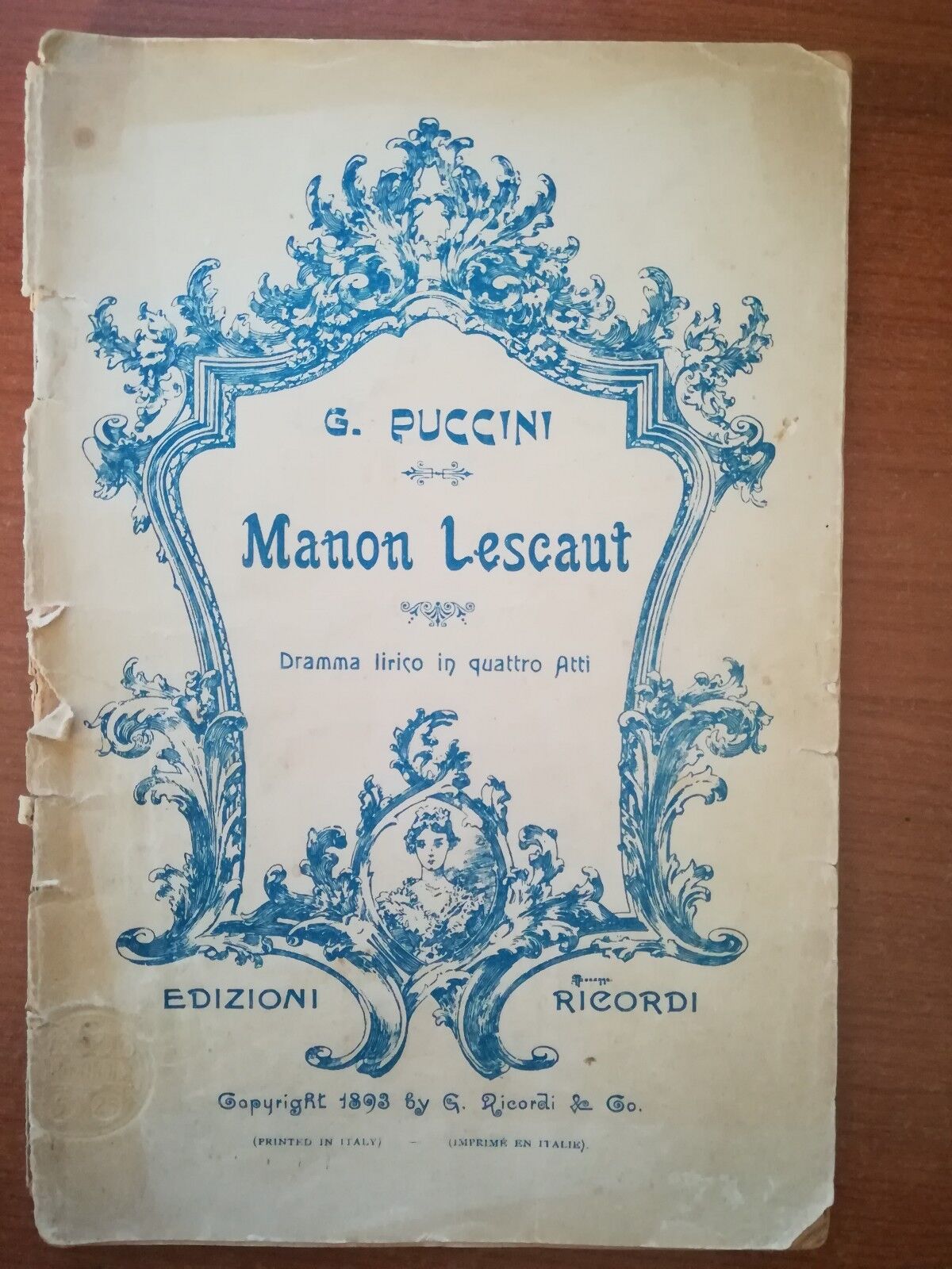 Manon Lescaut - G. Puccini - Ricordi  - 1893 M