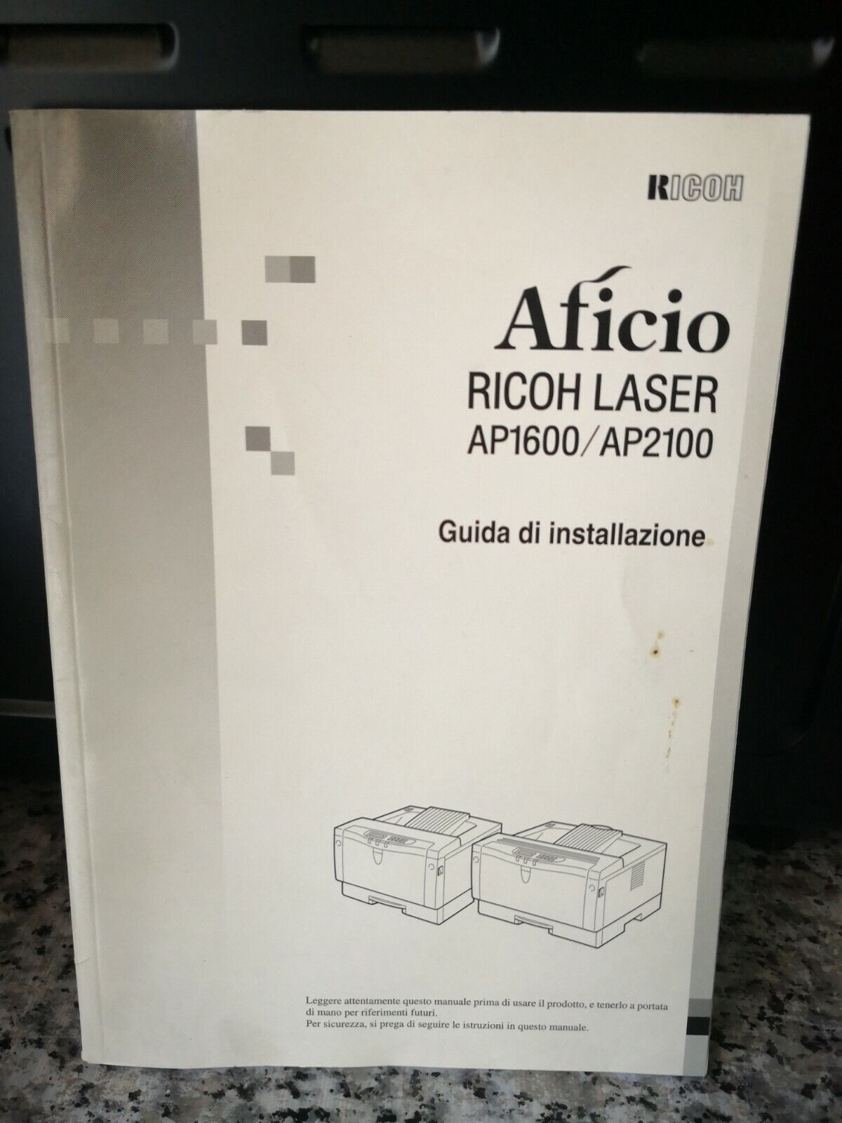 Manuale ed istruzioni Aficio Ricoh laser Ap1600/Ap2100 di A.a.v.v,  2000, -F