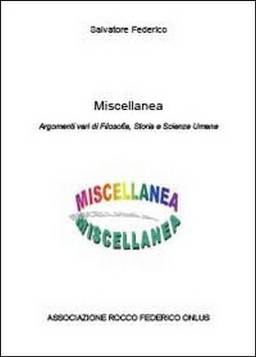 Miscellanea - Salvatore Federico,  2014,  Youcanprint