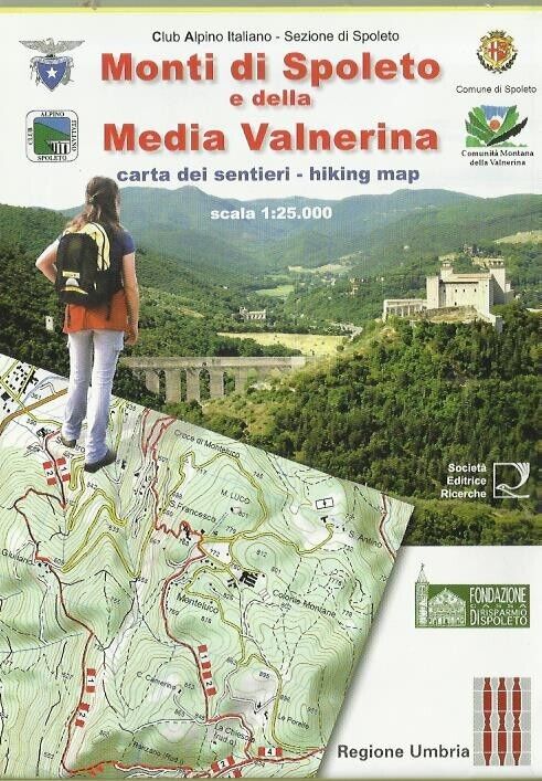 Monti di Spoleto e Media Valnerina. Carta dei sentieri 1:25.000 di Club Alpino 