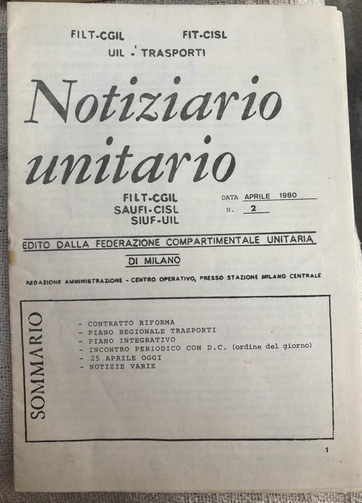 Notiziario unitario n. 2/1980 di Filt-cgil, Fit-cisl, Uil-trasporti,  1980,  Red