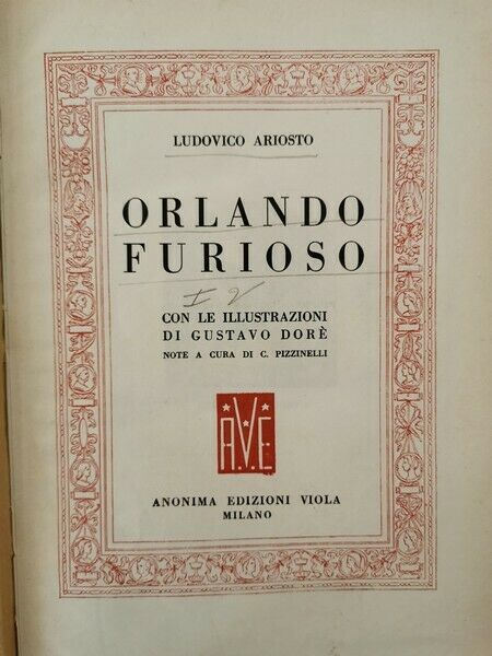Orlando Furioso volume I con illustrazioni di Gustavo Dor? - 1954 - ER