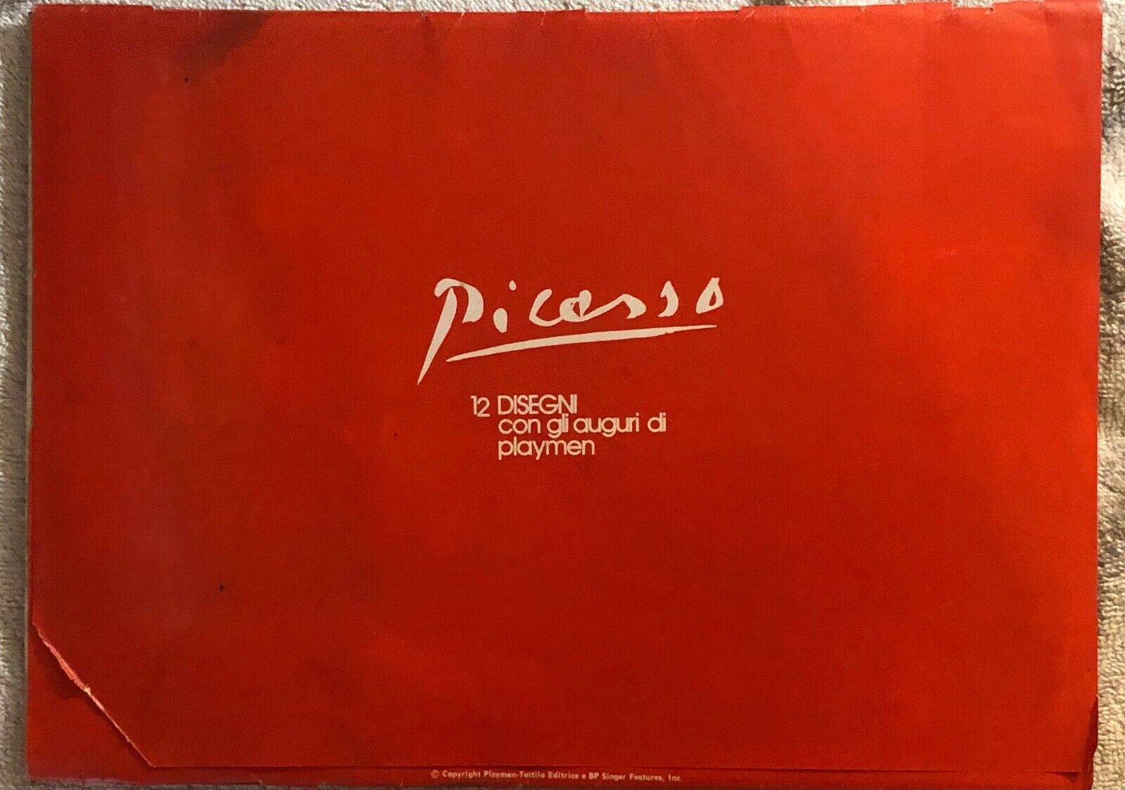Picasso, 12 disegni con gli auguri di Playmen di Pablo Picasso,  1968,  Playmen