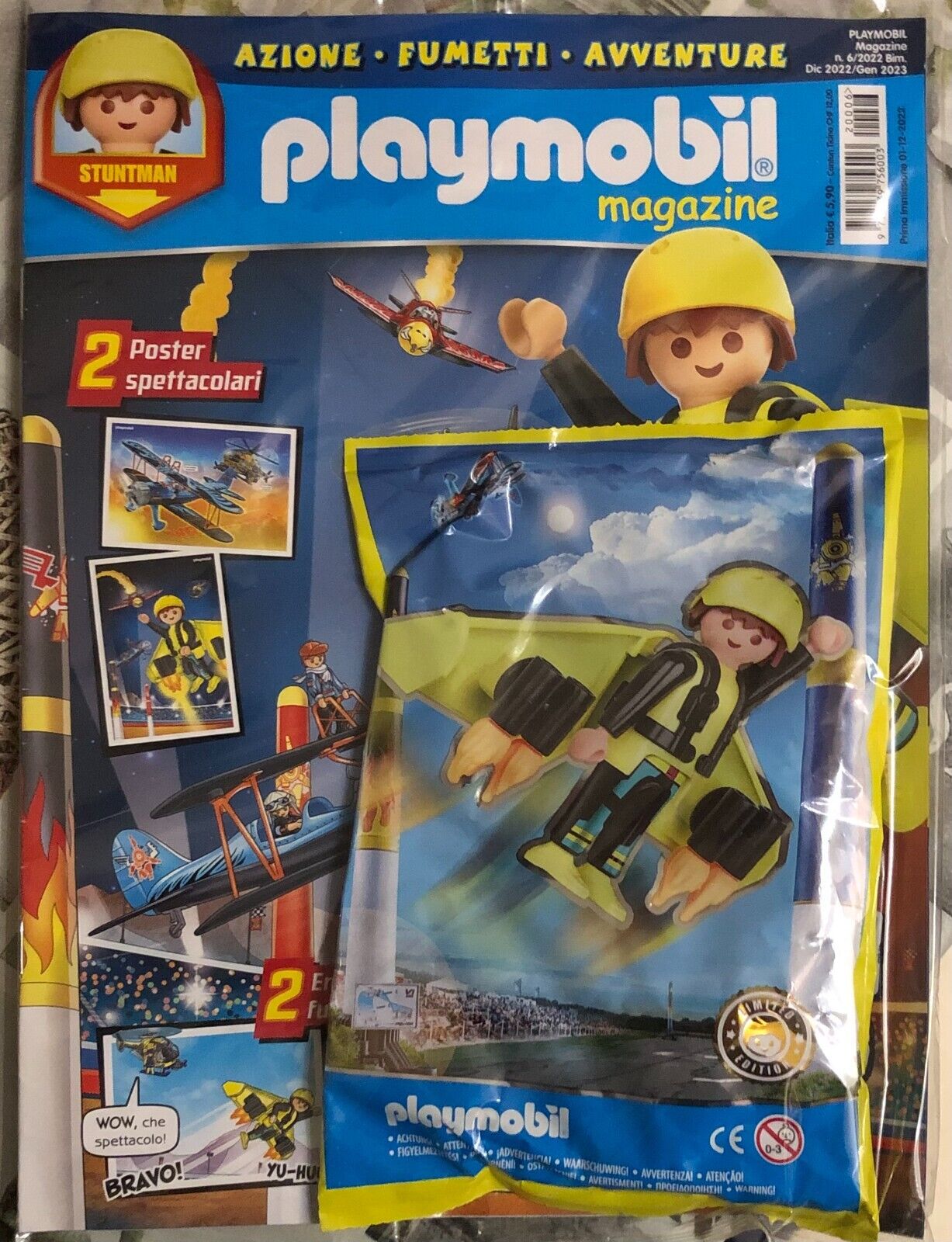 Playmobil Magazine n. 6+Stuntman con tuta alare di Playmobil, 2022, Pieroni D