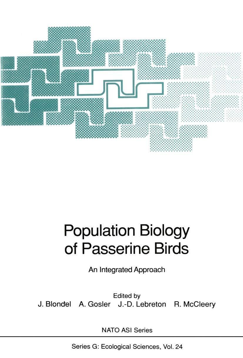 Population Biology of Passerine Birds - Jacques Blondel - Springer, 1991