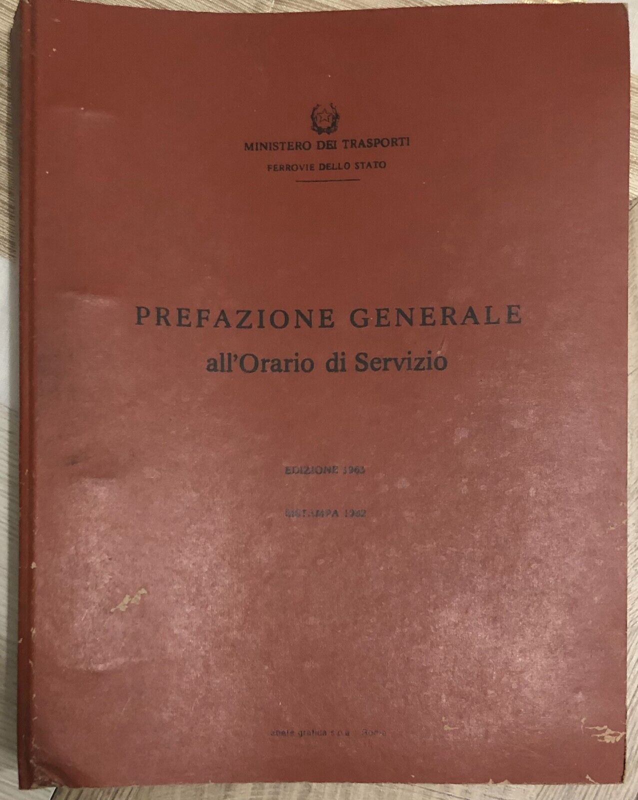 Prefazione generale alL'Orario di esercizio Ristampa 1982 di Aa.vv.,  1982,  Min
