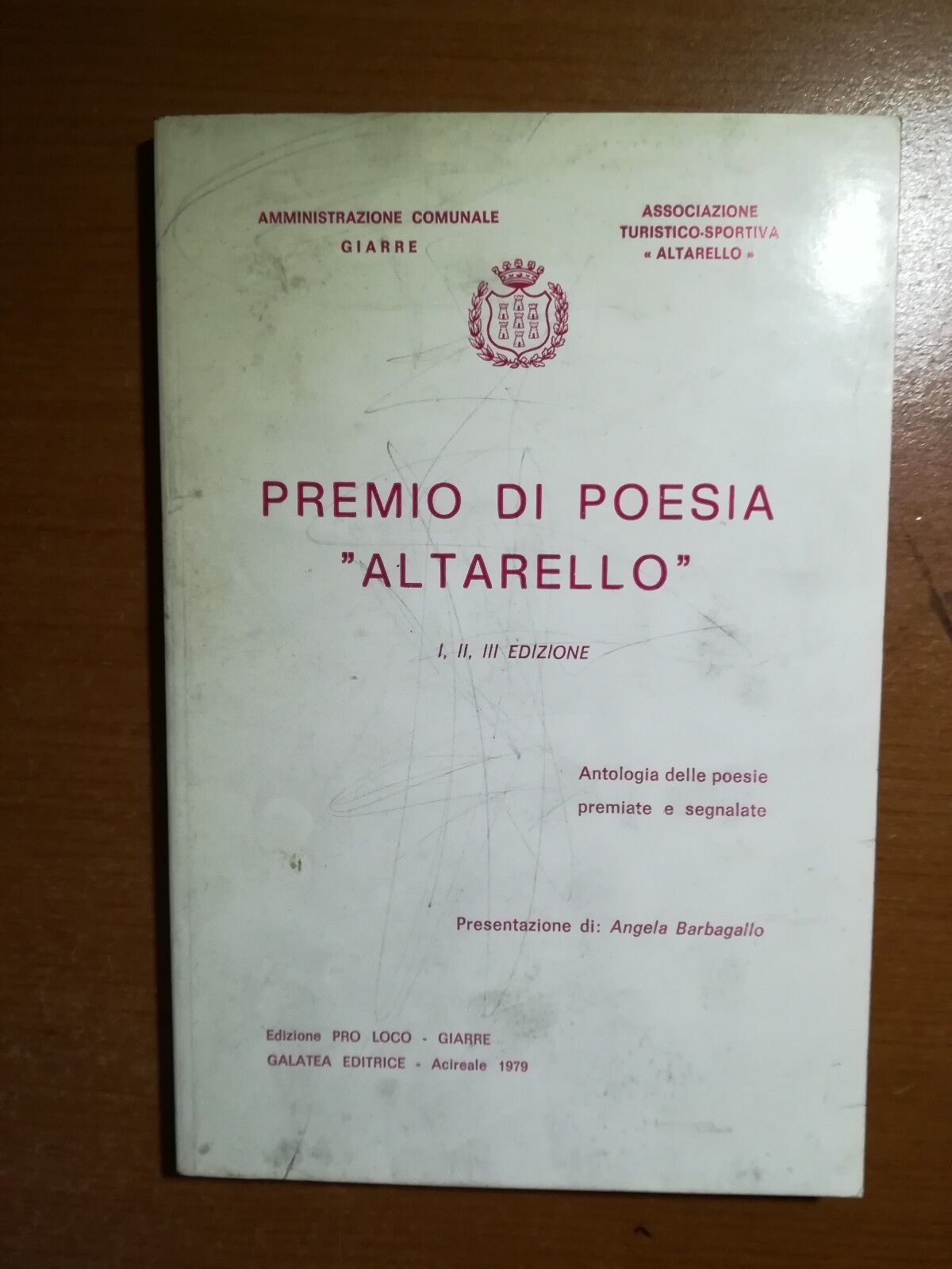 Premio di poesia Altarello - A. Barbagallo - Galatea - 1979 - M