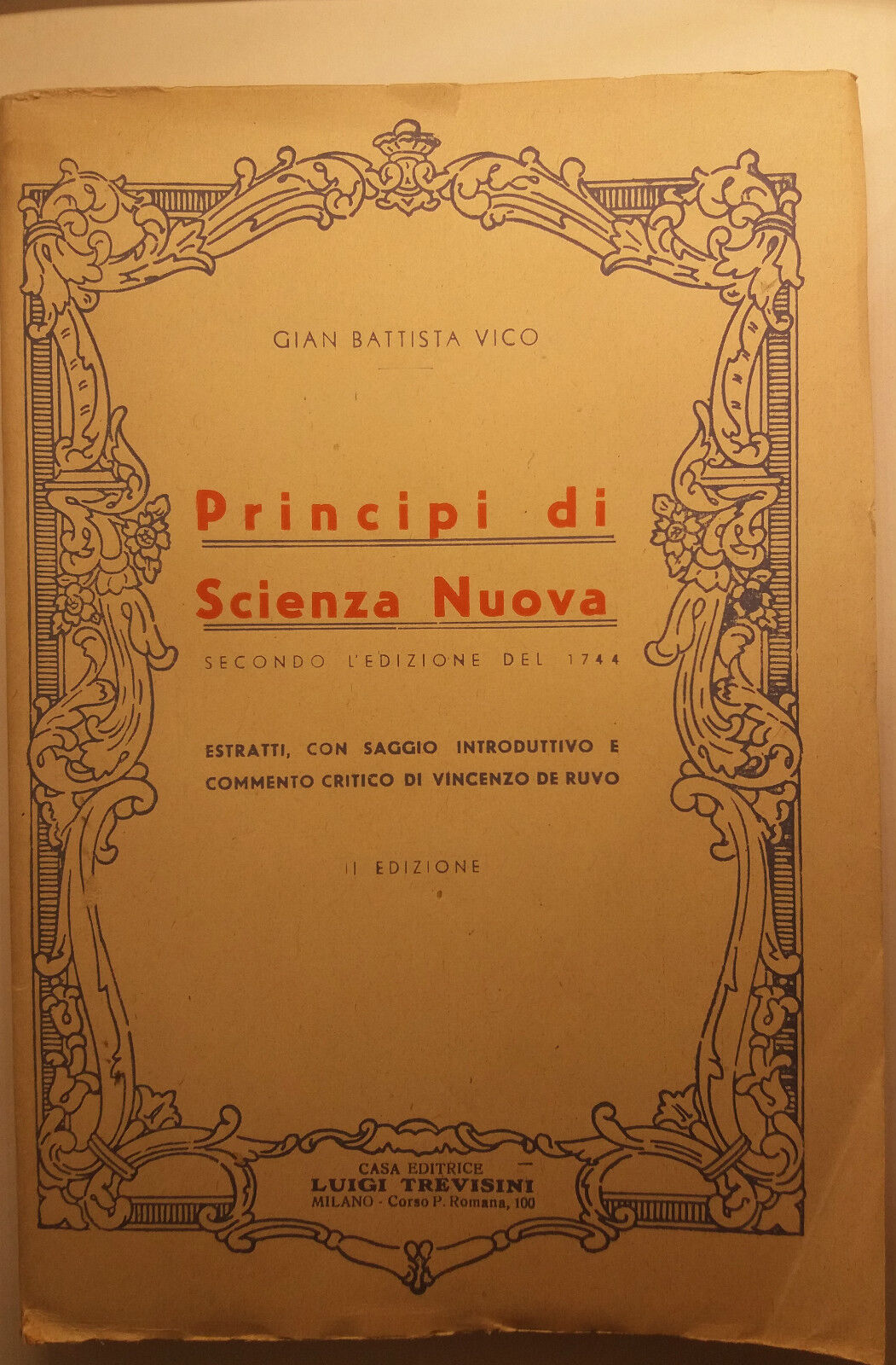 Principi di scienza nuova - Gian Battista Vico - Luigi Trevisini - 1947 - G