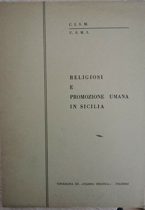 Religiosi e promozione umana in Sicilia,  di Cism, Usmi,  1982- ER