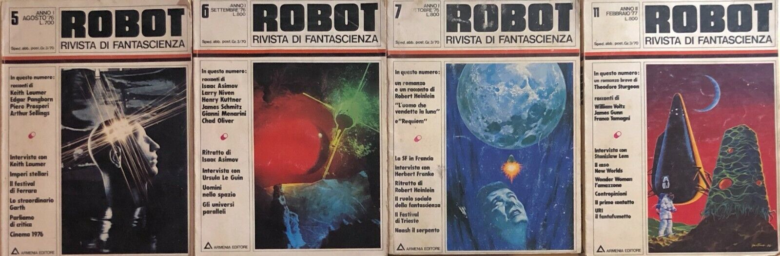 Robot rivista di fantascienza nr.5-6-7-11  di Aa.vv., 1970, Armenia Editore