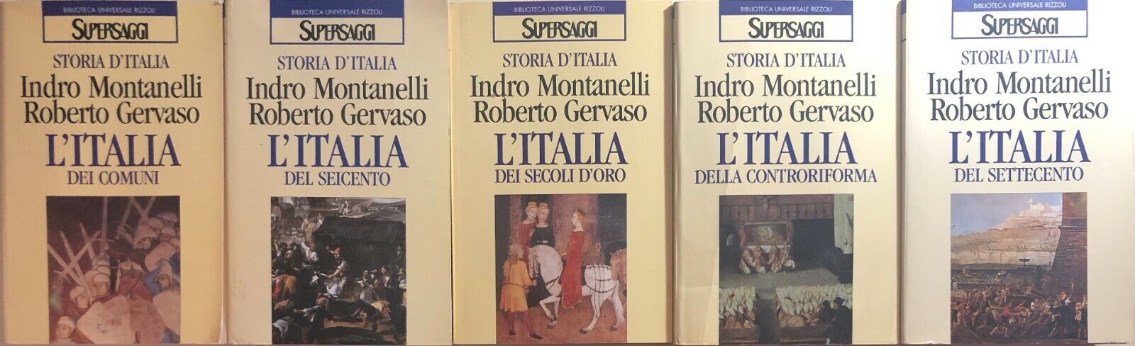 Storia d'Italia 5 volumi di Montanelli-gervaso, 1997, Rizzoli