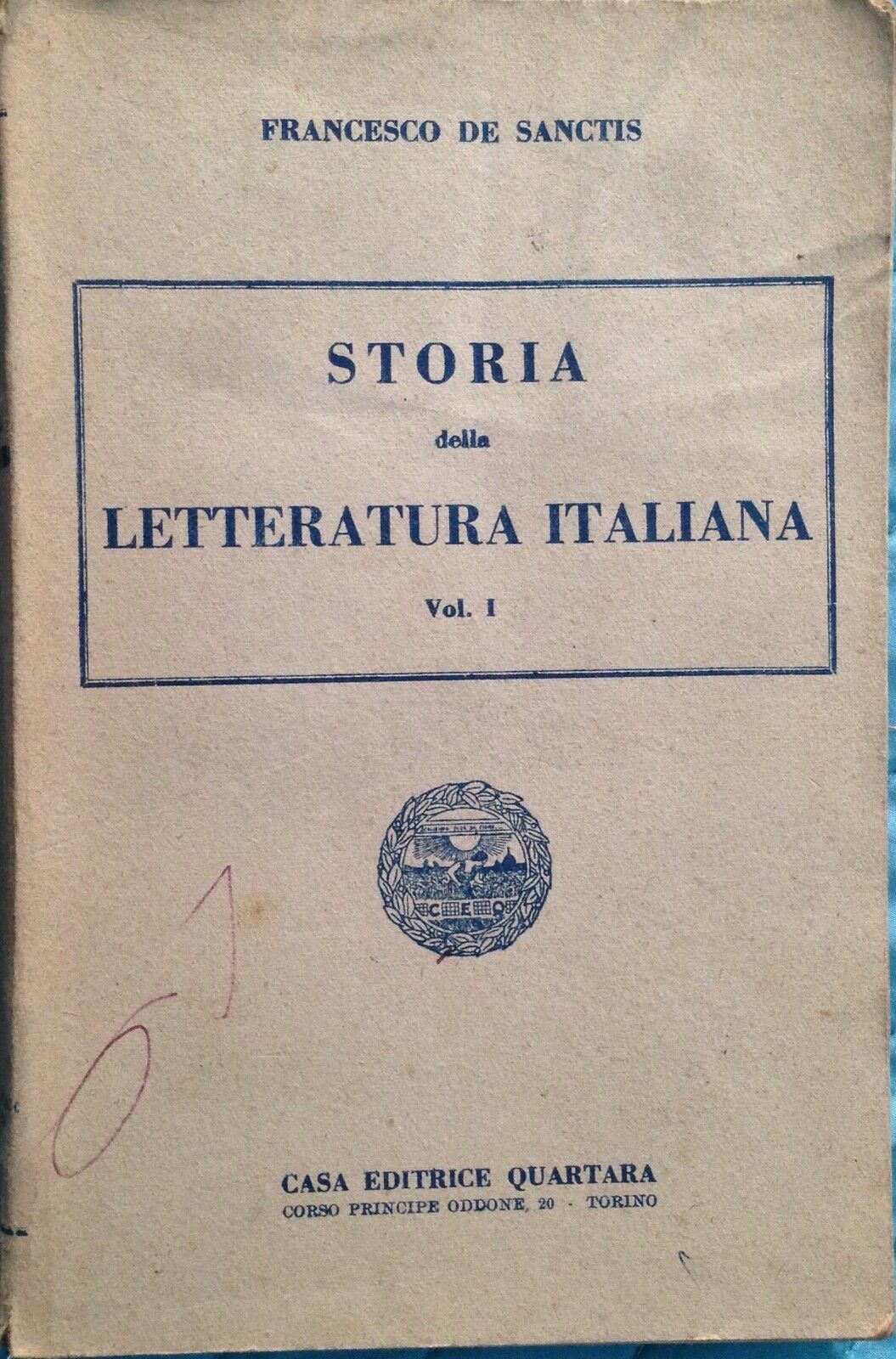 Storia della letteratura italiana - De Sanctis - Quartara - 1950 - MP