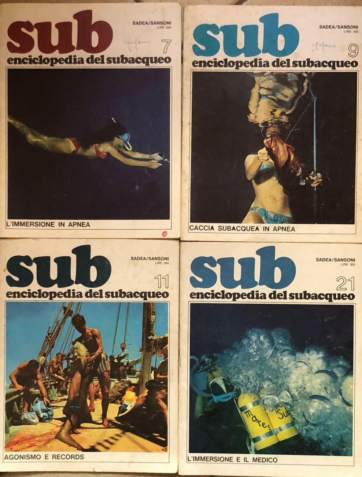 Sub, enciclopedia del subacqueo 7-9-11-21 di Aa.vv., 1968, Sadea/sansoni