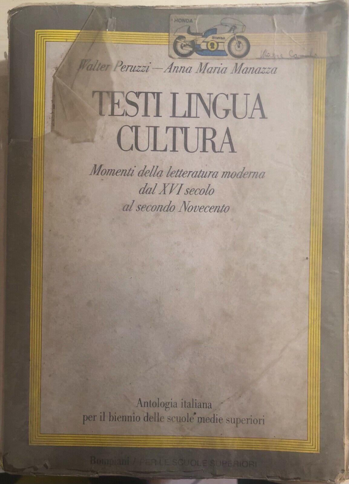 Testi lingua cultura di Peruzzi-manazza,  1987,  Bompiani