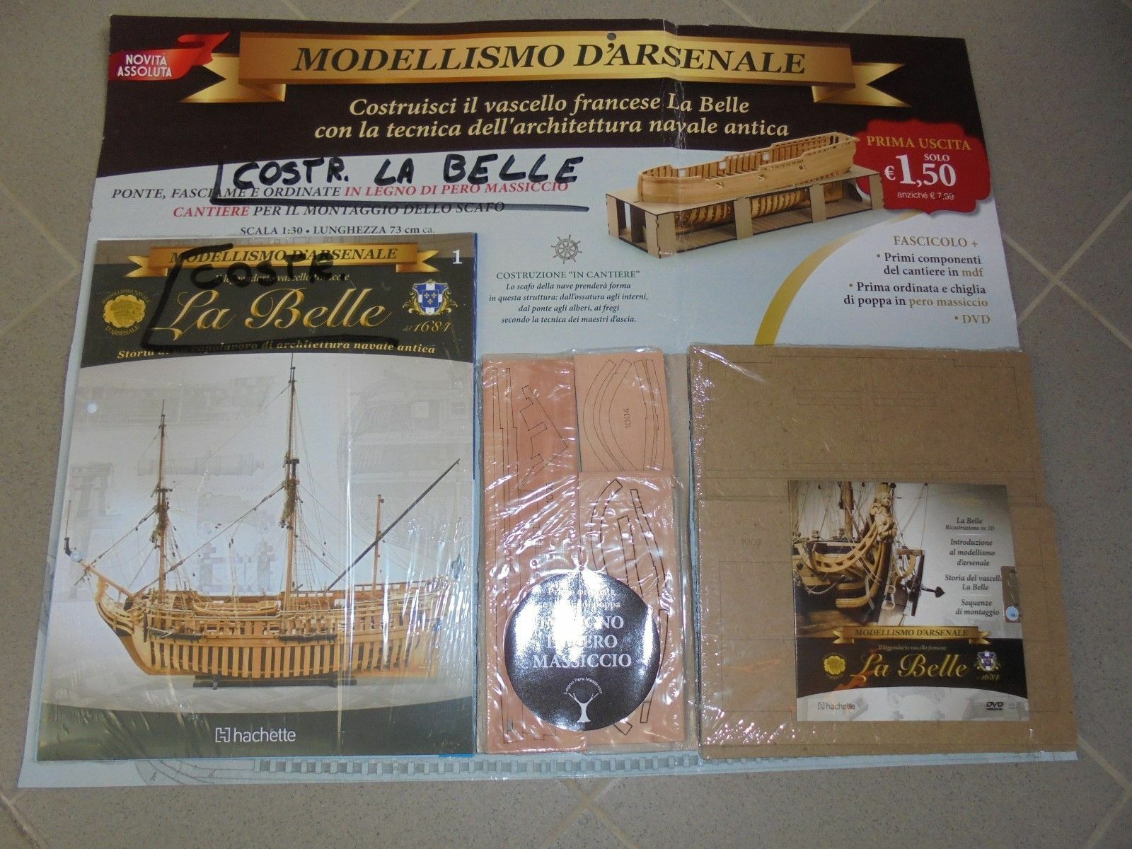 USCITA N?1 COSTRUISCI IL VASCELLO LA BELLE MODELLISMO D'ARSENALE FASCICOLO DVD