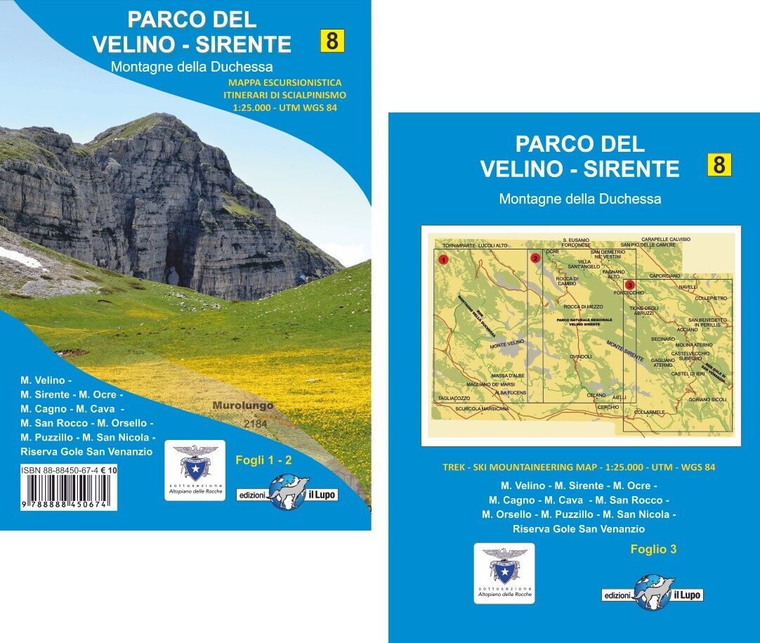 Velino-Sirente. Carta escursionistica del Parco Velino-Sirente. Con gli itinerar