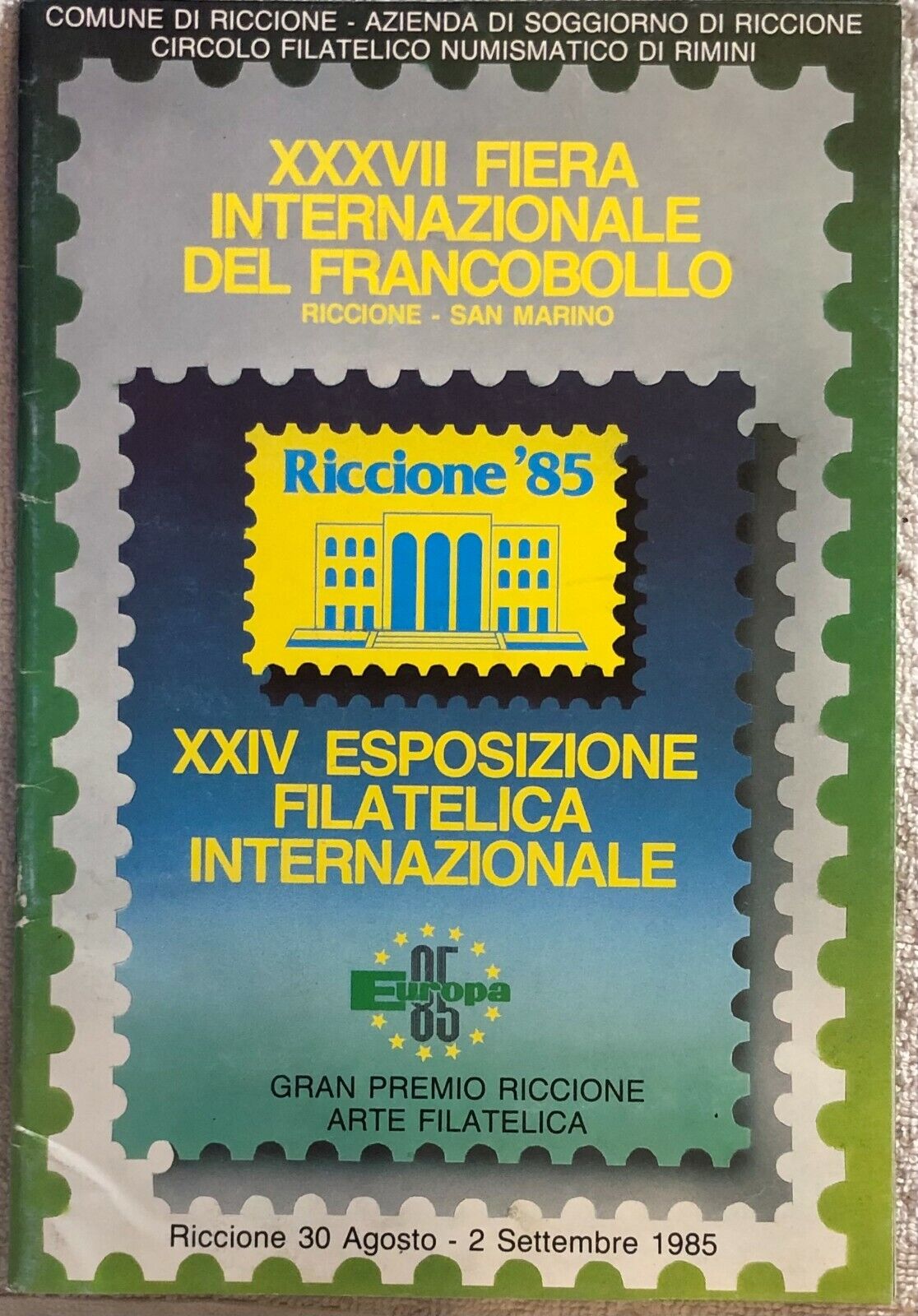 XXXVII fiera internazionale del francobollo di Aa.vv.,  1985,  Comune Di Riccion