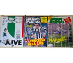 3 riviste Guerin Sportivo 1986: Napolè - Processo alla Juve - Juve - L