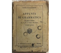 Appunti di grammatica di Giulia Baldasseroni,  1925,  R. Bemporad & Figlio Edito