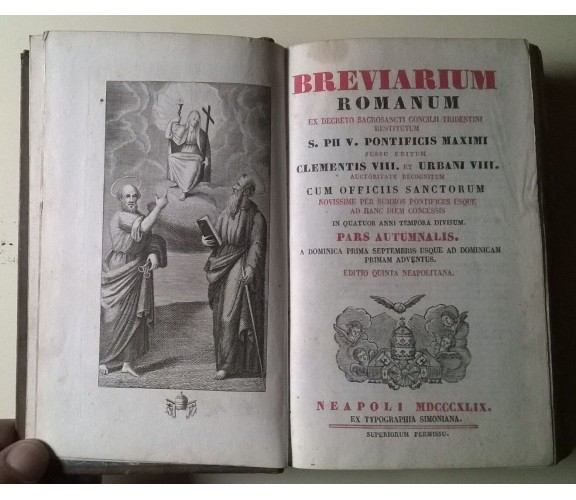 Breviarum Romanum ex Decreto Sacrosanti Concilii tridentini - 1849 - L