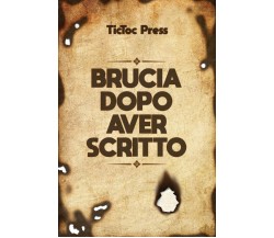 Brucia Dopo Aver Scritto quanto sei onesto con te stesso? di Tictoc Press,  2021