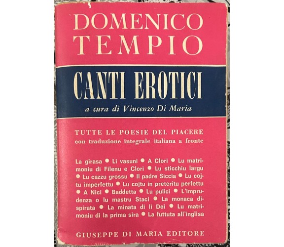 Canti erotici di Domenico Tempio, 1974, Giuseppe Di Maria Editore