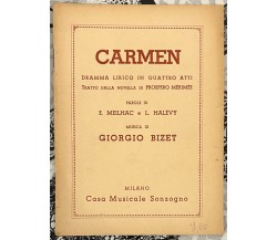 Carmen di Giorgio Bizet di E. Meilhac, L. Halèvy, 1937, Casa Musicale Sonzo