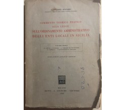 Commento teorico pratico enti locali in Sicilia	di Salvatore Spataro, 1964, Giuf