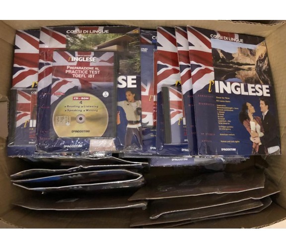 Corsi di lingue L’inglese 49 fascicoli NUOVI+CD/DVD di Aa.vv.,  2008,  Deagostin